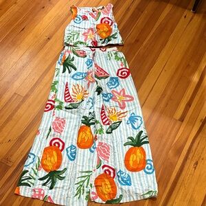 Calypso St. Barth Red and Blue Patterned Set